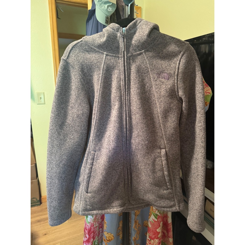 The North Face Crescent Full Zip Hooded Fleece Jacket Gray Heather NF0A2TEL M